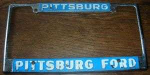 Vintage Dealer License Plate Frame Pittsburgh Ford  