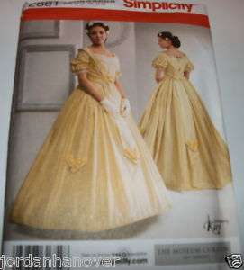 Simplicity 2881 Antebellum Civil War Dress Pattern  