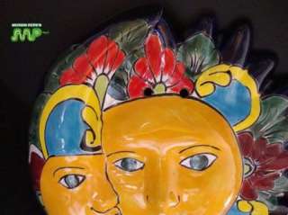 Mexican Talavera Ceramic Sun & Moon Wall Art  