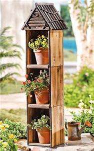   STYLE WOODEN DISPLAY SHELF (GREAT FOR INDOORS OR IN THE GARDEN)  