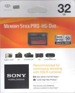 Sony 32 GB Memory Stick PRO HG Duo MS HX32B/KQ1 Sealed 027242825383 