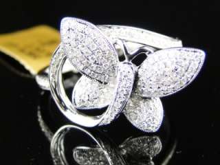 10K GOLD LADIES BUTTERFLY FASHION DESIGNER DIAMOND RING  