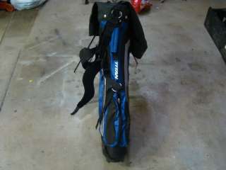 Titan Stand up Golf Bag Black & Blue with Rain Cover  
