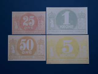 Greenland Set 4 REPRODUCTIONS 25 Ore to 5 Kroner 1913  