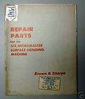 BROWN & SHARPE Micromaster Grinder Parts Manual  