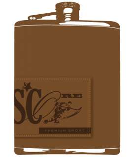 Wedding Groomsman Gift 6 Fluid Oz H2O (Hip To Own) Brown Leather 