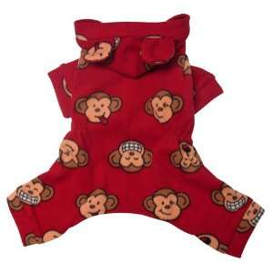  Adorable Silly Monkey Fleece Dog Pajamas/Bodysuit with 