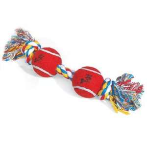   Double Tennis Ball Rope Bone Dog Pull Toy 13 Long