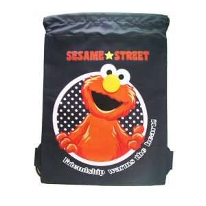  Sesame Street Elmo Draw String Backpack Bag (Black) [Toy 