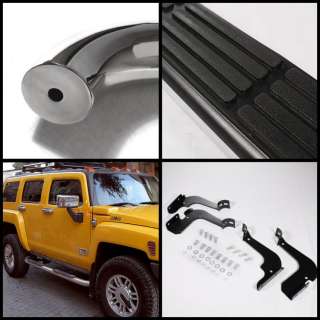 06 11 HUMMER H3 SUV SUT T 304 3 POLISH STAINLESS SIDE STEP NERF BARS 