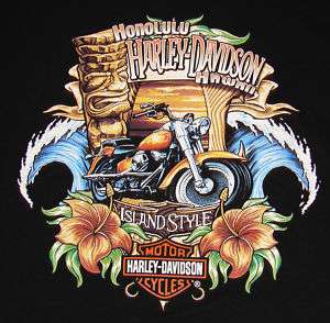 HONOLULU HARLEY DAVIDSON Hawaii Tiki T Shirt M  