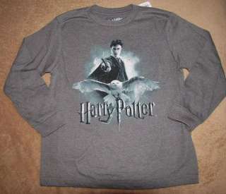 HARRY POTTER Movie L/S Gray Top Tee Shirt sz 7/8  