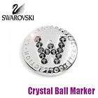 New Ladies Golf Hat Clip Ball Marker Swarovski Crystal  