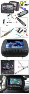   Car Pillow Headrest Monitor DVD CD  Player Radio USB Game Remote