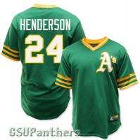 Rickey Henderson Oakland Athletics Cooperstown Green Jersey Mens SZ 