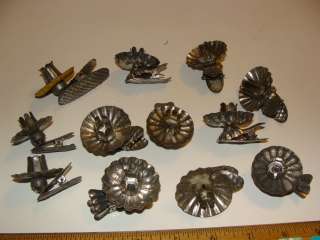 Vintage Lot of Tin Metal Christmas Tree Pinecone Candle Clips  
