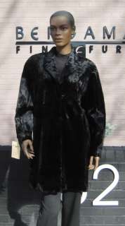 56763 New Black Sheared Mink Fur Stroller Coat Jacket L Large  