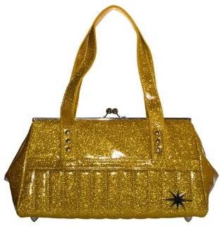 Lux De Ville Starlite Kiss Lock Bag Patent Vinyl Vegan Handbag 