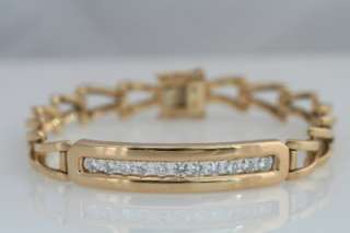   Diamond Channel Set ID Bracelet Estate 7 Custom Made 22 Grams  