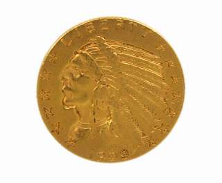 1909 D $5 DOLLAR INDIAN HEAD HALF EAGLE GOLD COIN  