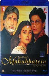 MOHABBATEIN Shahrukh Khan Aishwarya Hindi Movie Bluray  