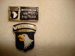   Division In Vietnam 1967 1972, Set Of 2 Vietnam War Lapel Pins  