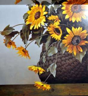 SALE 17x12 Serving Tray from Italy Basket with Sunflowers Melamine NEW 
