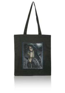 Morrigan Goddess Black Cotton Jessica Galbreth Tote Bag  