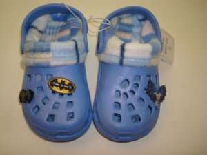 NWT Boys Lined Clogs Batman Jibbitz Charms Sandals 8  