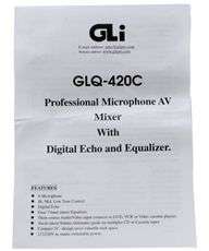 GLI PRO GLQ 420C MIC/AV/KARAOKE MIXER RACK MOUNTABLE  