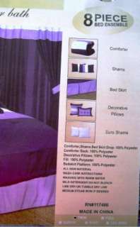 12 piece Regatta Purple & Lilac Comforter & Sheet Set KING size  