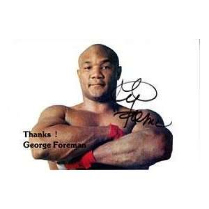 George Foreman Autographed Boxing 3x5 Card   Autographed Boxing 
