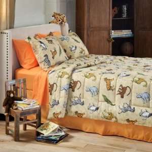   Giraffe Elephant Zebra Twin Comforter Bed In A Bag Set