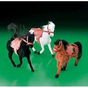  Flocked Horse with Saddle Party Supplies Toys & Games