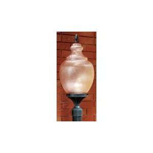   Post Lamp in Ironstone with Clear Textured Polycarbonated Globe glass