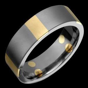  Trillare   size 11.25 Titanium Ring with 14K Gold Inlay 