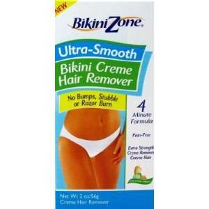Bikini Zone Ultra Smooth Hair Remover Creme 2 oz. (3 Pack) with Free 