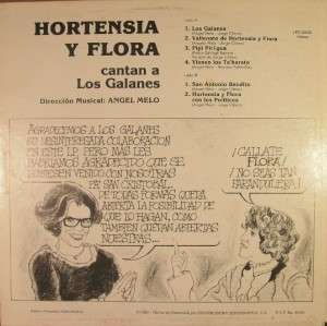 LP LATIN HORTENSIA Y FLORA Cantan a LOS GALANES 1981 DISK LPD 20020 