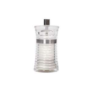 Mini Ice Breaker Salt Mill In Clear Acrylic With Rib Effect And Steel 