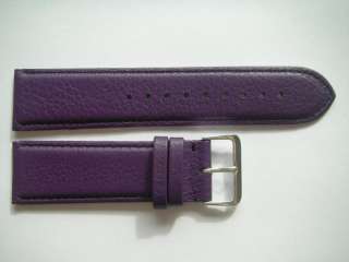 LARGE LUG SIZE Purple plain stitched leather watch band 24 mm  