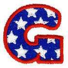 Patriotic Letter K Stars Embroidered Iron On Patch items in 