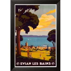  Evian Les Bains Framed Poster Print by Gio Francios, 28x40 