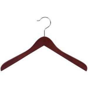  Wooden Curved Coat Hangers Walnut Finish Box of 12