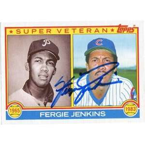  Fergie Jenkins Autographed/Signed 1983 Topps Card Sports 