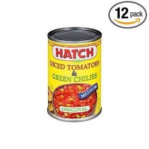 Hatch Tomatoes Diced with Green Chilies, Medium, 10 Ounce (Pack of 12 