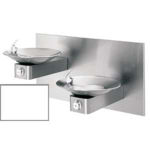   Mounted, Dual Stainless Steel Drinking Fountains wit