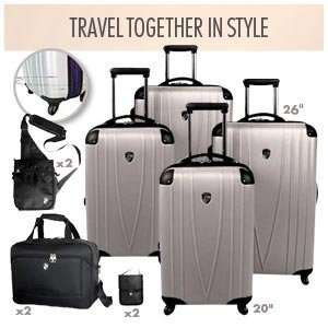  Heys USA His & Hers Luggage Sets Silver 