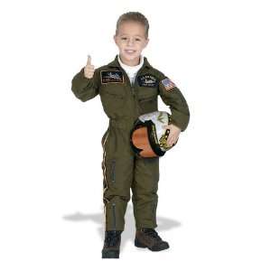  Armed Forces Pilot Costume with Helmet, Size 4/6 Toys 
