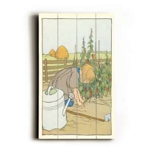  Kate Greenaway Girl Gardening Peppers , 23x14