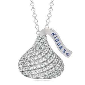  Hersheys Kisses Medium CZ Necklace in Sterling Silver 